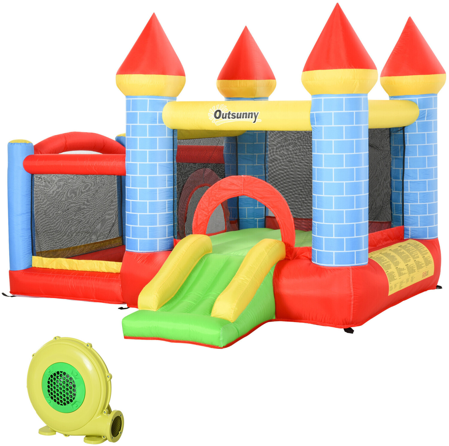 Outsunny Inflatable bouncy castle with slide 280x260x210cm