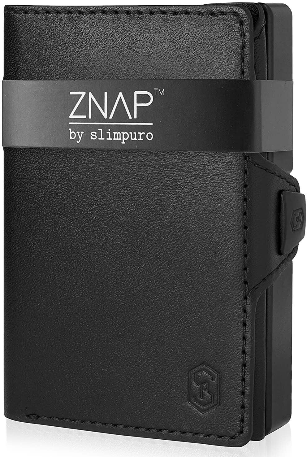 slimpuro Znap Slim Wallet 8/12 Cards smooth leather black