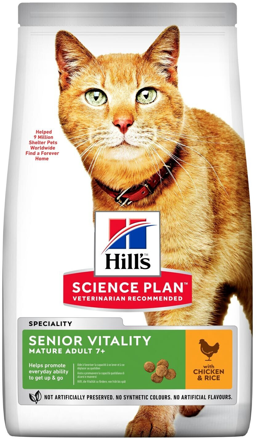 Hill's Science Plan Feline Senior Vitality Mature Adult +7 chicken&rice dry food