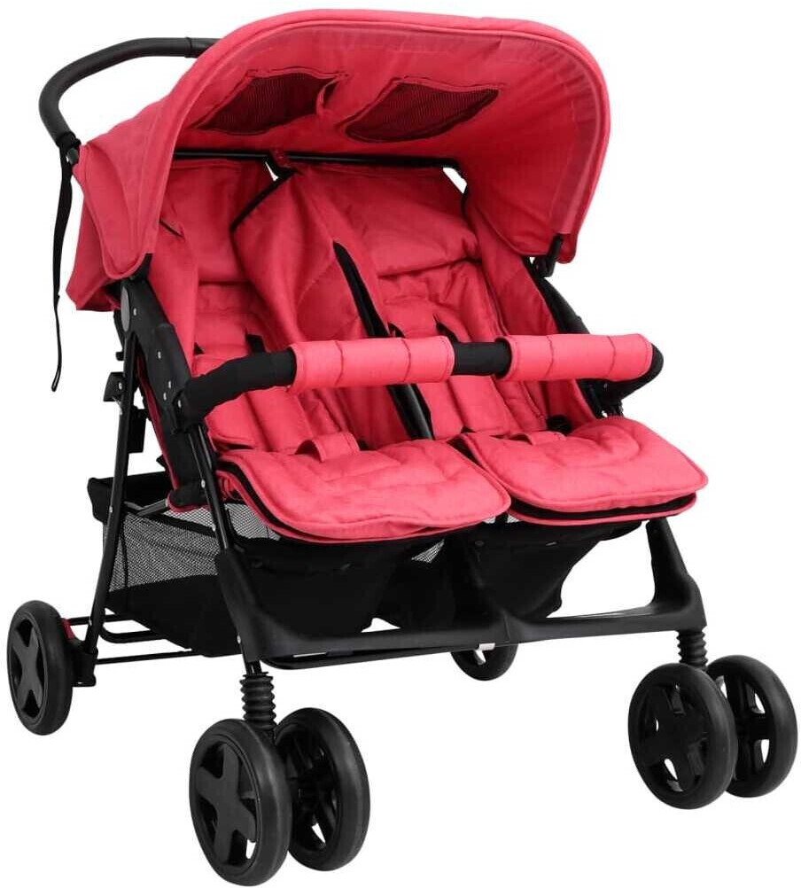 vidaXL Babytroller for twins in steel 10245