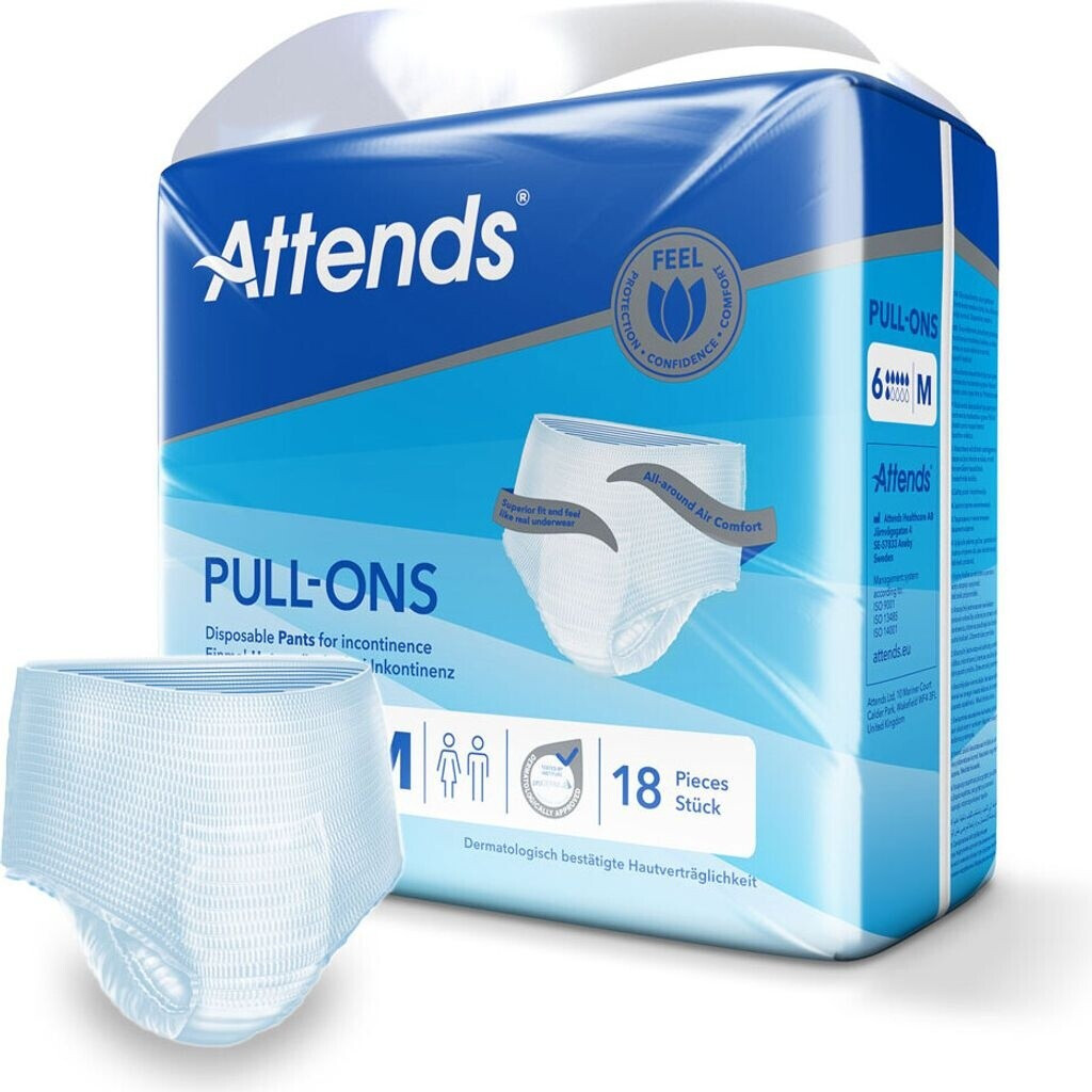 Inkontinenz Hose Attends Pull-Ons 6 Windelpants Gr. L – 72 Stück, Mittlere Saugfähigkeit Für Mehr Komfort Windel Hose