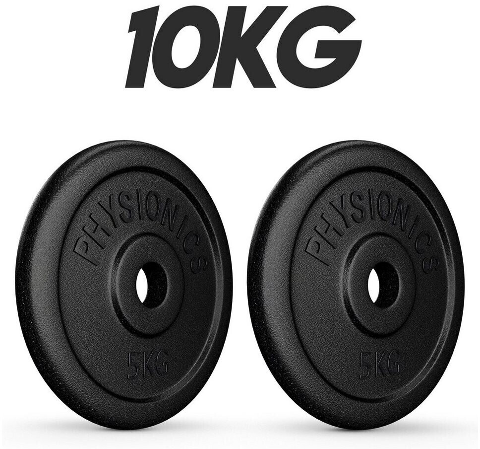 Physionics Cast Iron Weight Plates (WEIGHTCI01) 2 x 5 kg