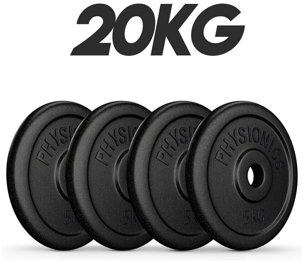 Physionics Cast Iron Weight Plates (WEIGHTCI01) 4 x 5 kg
