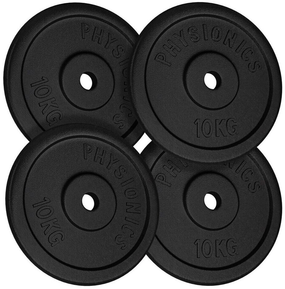 Physionics Cast Iron Weight Plates (WEIGHTCI01) 4 x 10 kg