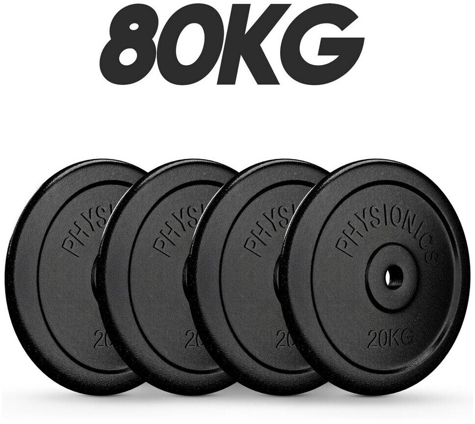 Physionics Cast Iron Weight Plates (WEIGHTCI01) 4 x 20 kg au meilleur