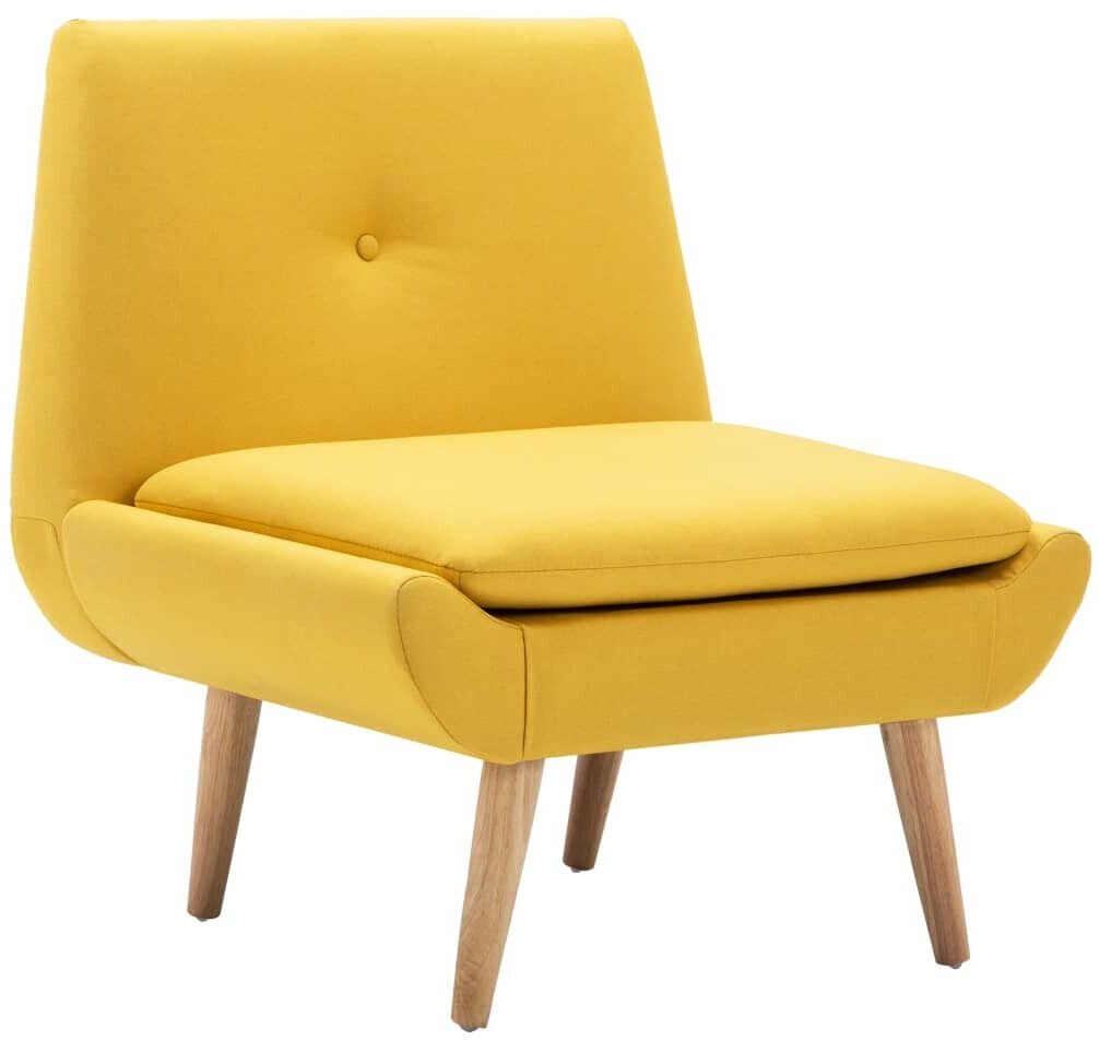vidaXL Fauteuil sans accoudoirs tissu jaune