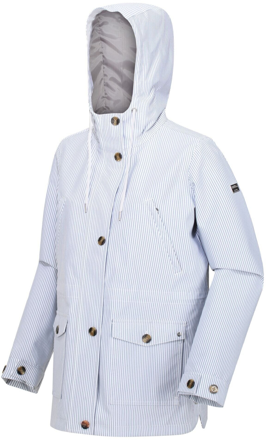 Regatta blue and white striped jacket on sale