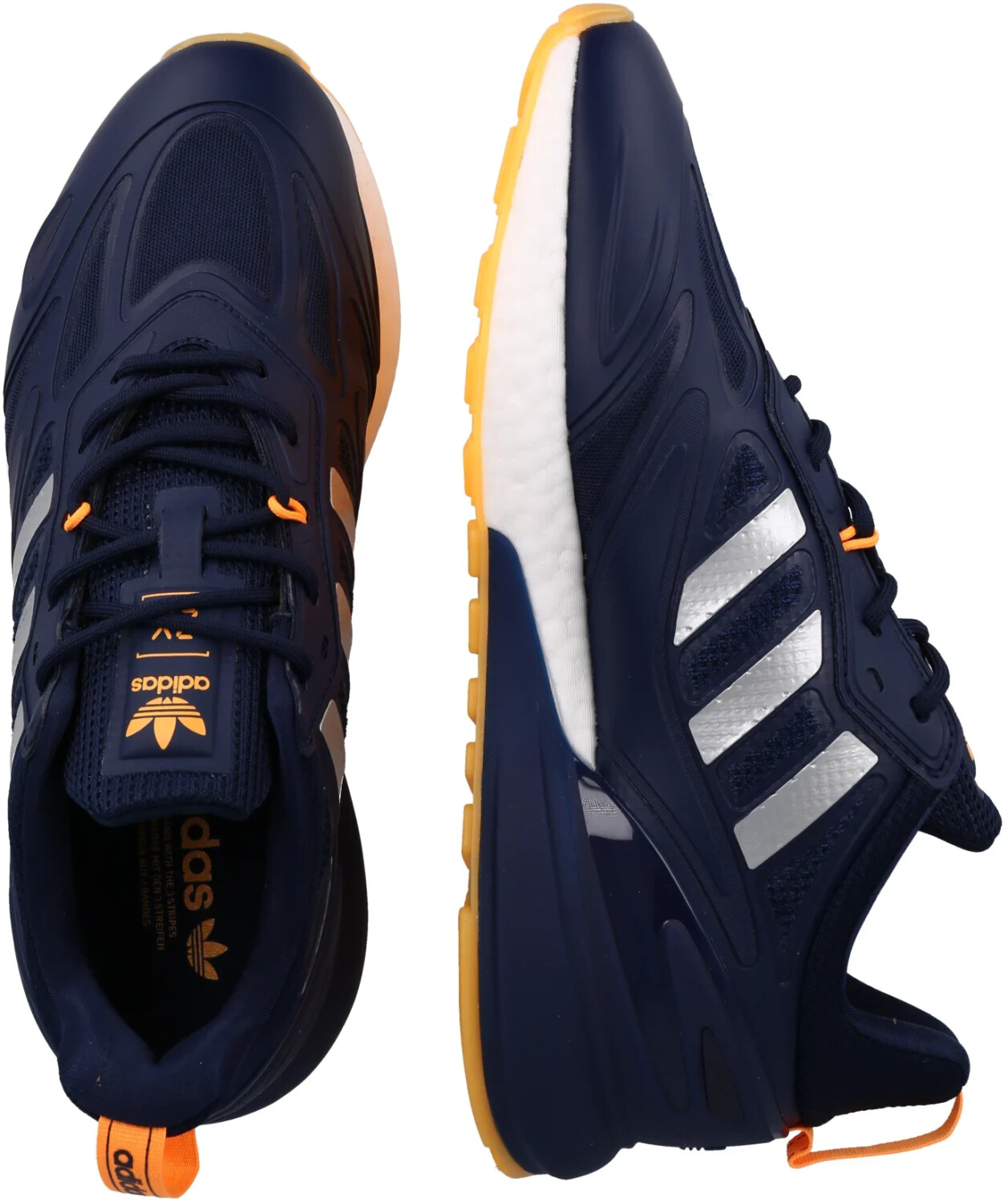 Adidas ZX 2K Boost 2.0 night indigo silver metallic flash orange
