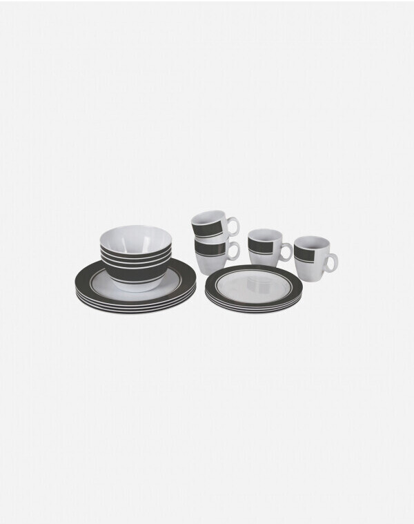 Bo-Camp Classic tableware set 16 pcs grey