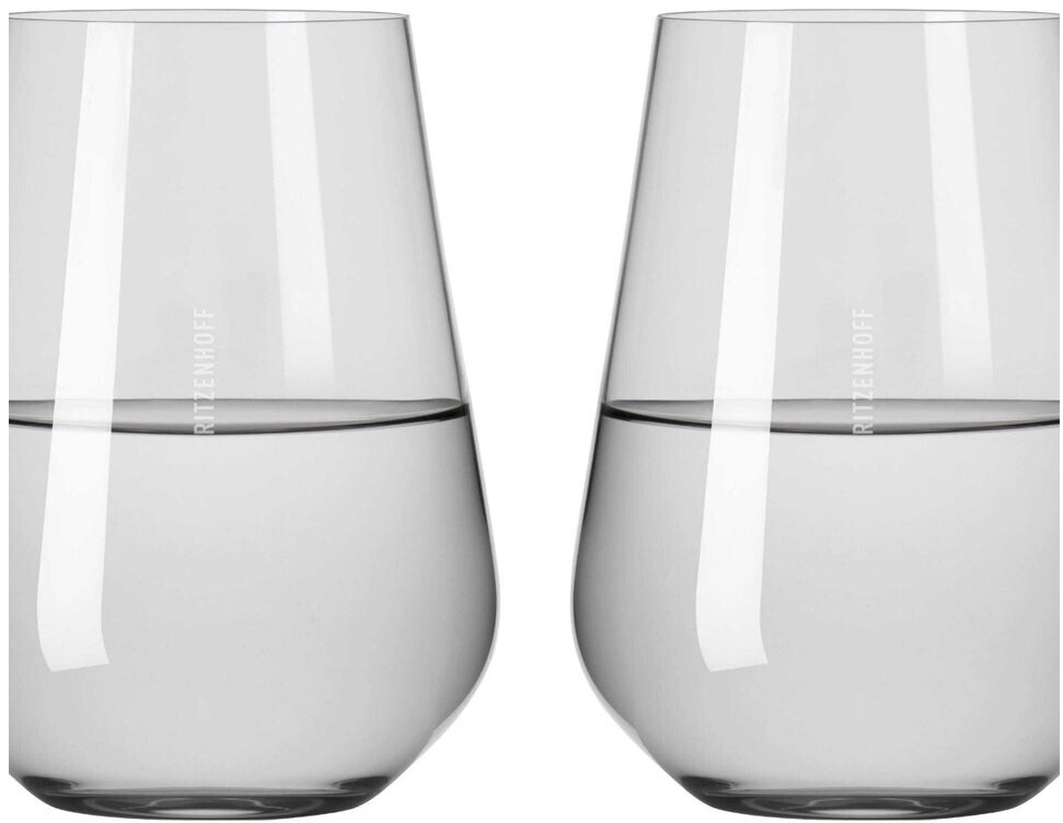 Set Di 2 Bicchieri Per Acqua Ritzenhoff Luce Fiordo #1 - Vetro Cristallo, 540 Ml, Sfumatura Pesca, Altezza 12,4 Cm, Lavabili In Lavastoviglie