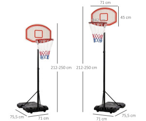 HOMCOM Panier de basket-ball sur pied avec poteau panneau, base de