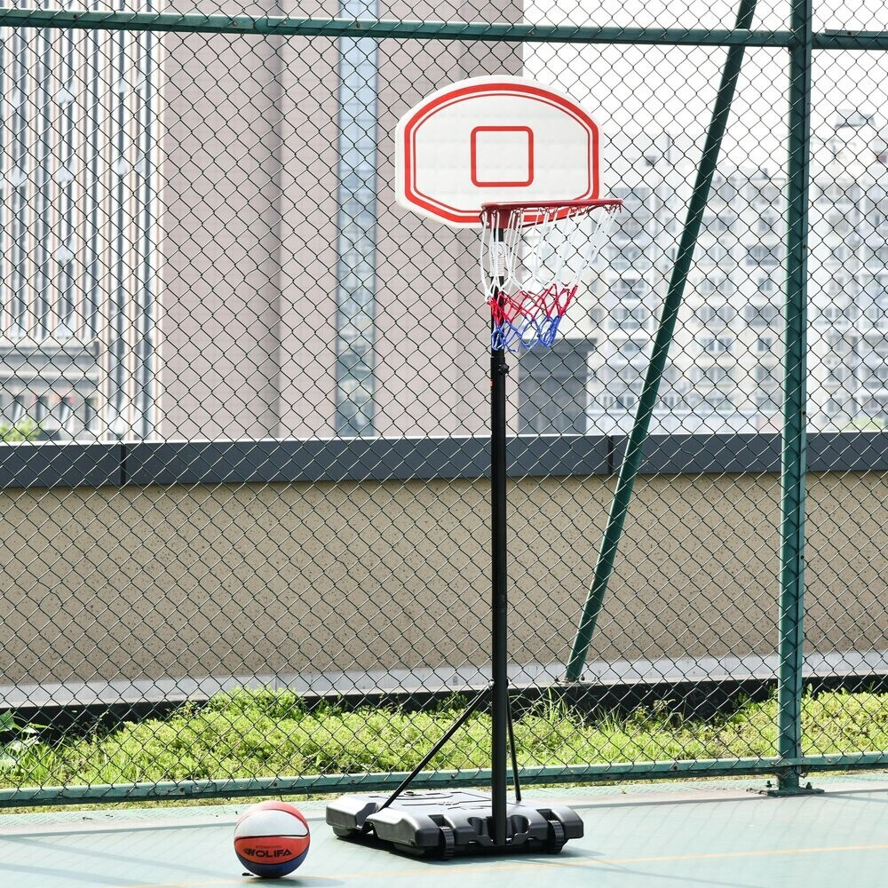 HOMCOM Panier de basket-ball sur pied avec poteau panneau, base de