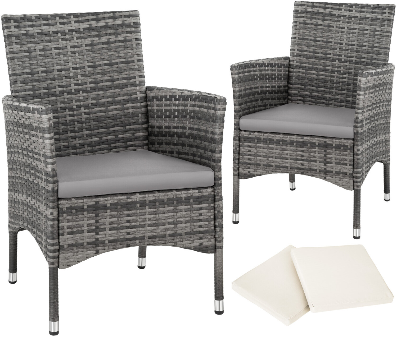 TecTake Poly-Rattan Garden Chair with Seat Pad (TT404551)