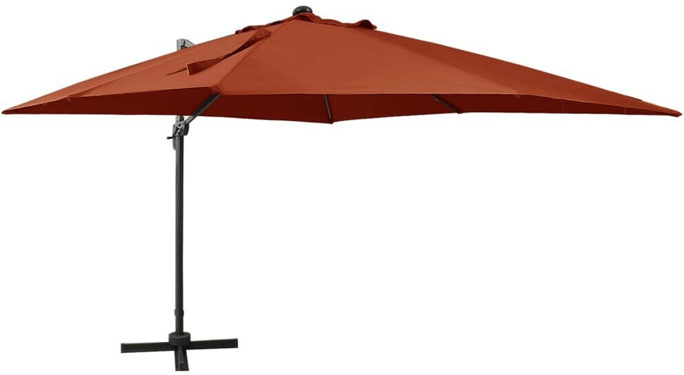 vidaXL Cantilever Umbrella with LED Lights 300 cm terracotta