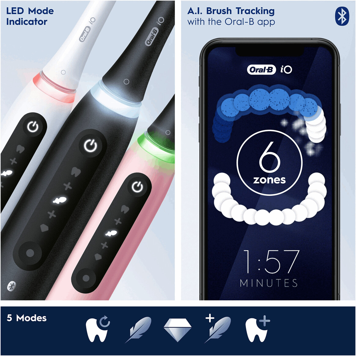 Oral-B iOシリーズ5 本体 Blush Pink Oral-B iO Series 5 Electric Rechargeable Toothbrush in Blush