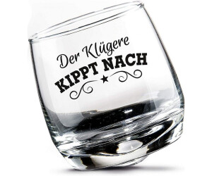 Whiskybecher im 2-er Set Gläserset DER KLÜGERE KIPPT NACH Wackelglas 