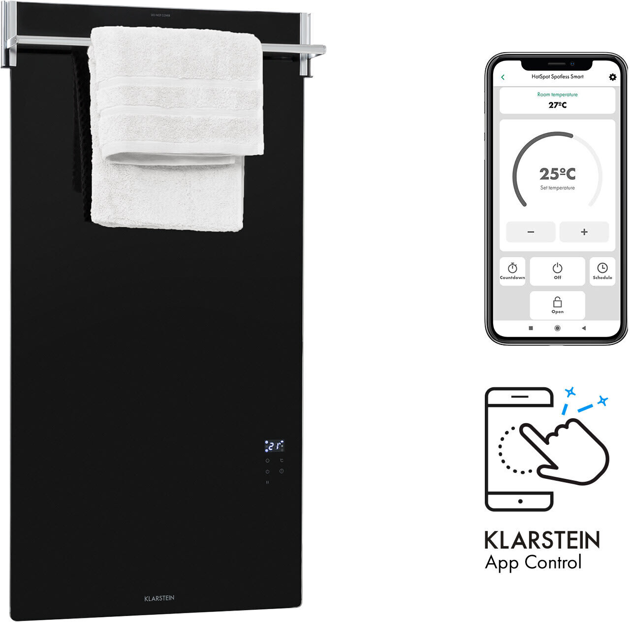 Klarstein Hot Spot Crystal Spotless Smart Black