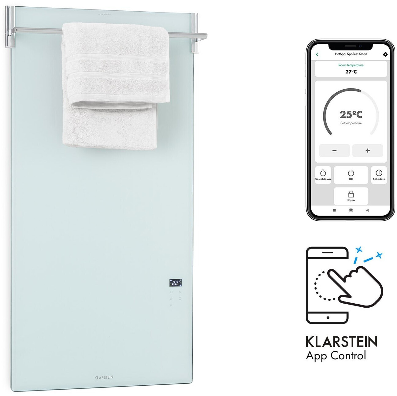 Klarstein Hot Spot Crystal Spotless Smart White