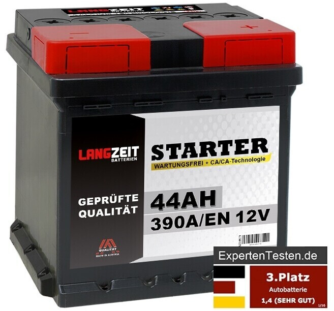 LANGZEIT Autobatterie 50AH 12V 440A/EN Starterbatterie +30% mehr