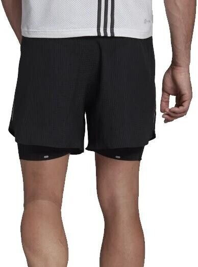 Size XL- Adidas Men's Designed 4 Running Two-in-one Shorts, Black. 