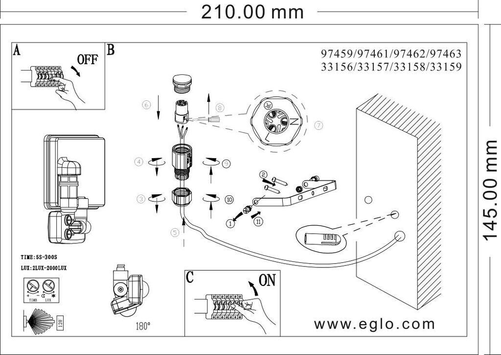 Eglo LED-Außenstrahler mit Bewegungsmelder IP44 30W/weiß (33158) ab 34,95 €  | Preisvergleich bei