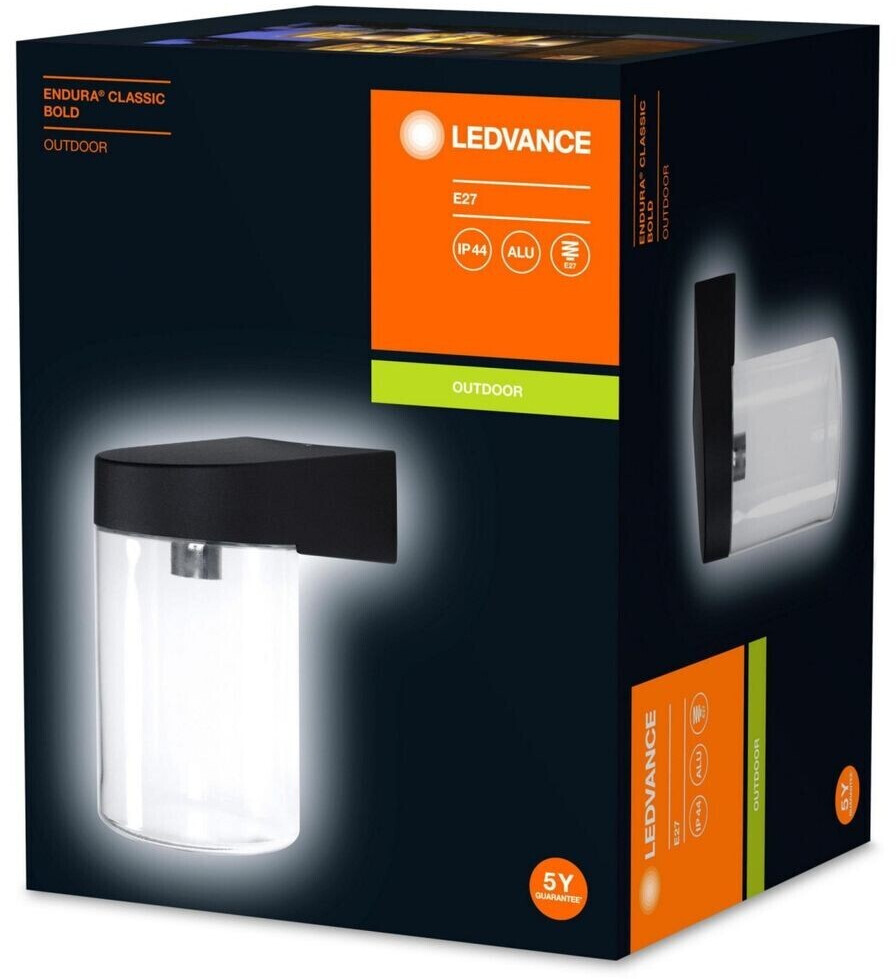 LEDVANCE Wandleuchte Endura | schwarz/Transparent bei Aussenlampe(206601) 19,95 € ab E27 Preisvergleich