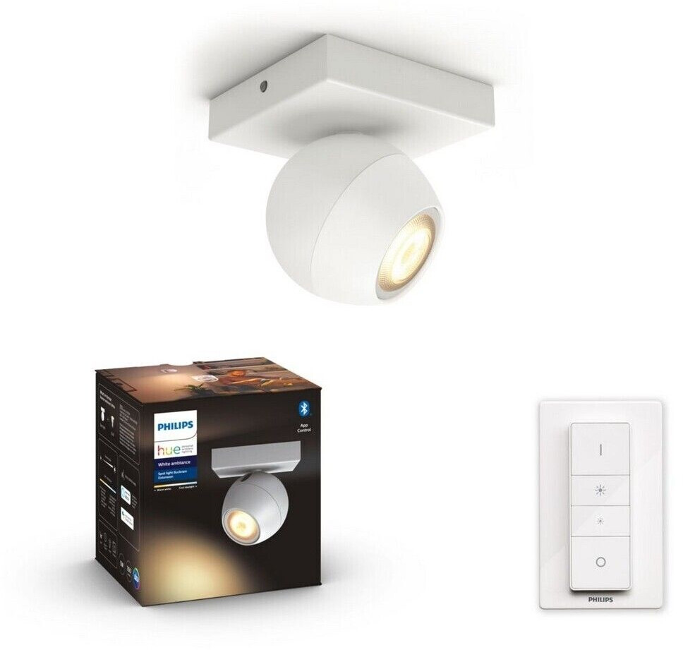 Philips Hue White & Ambiance Buckram GU10 Single Spot + Dimmswitch