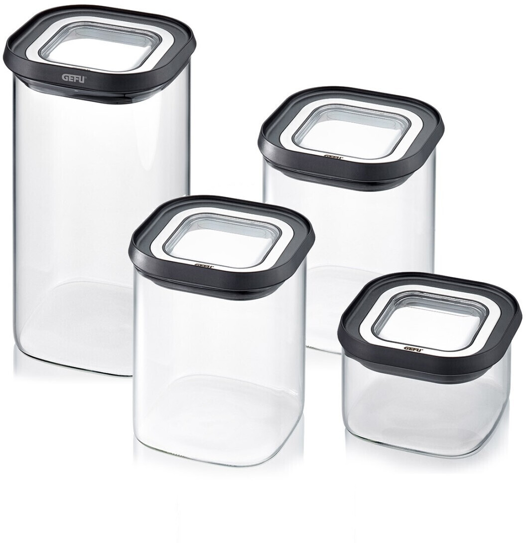 GEFU Pantry storage containers, 4 pieces, black