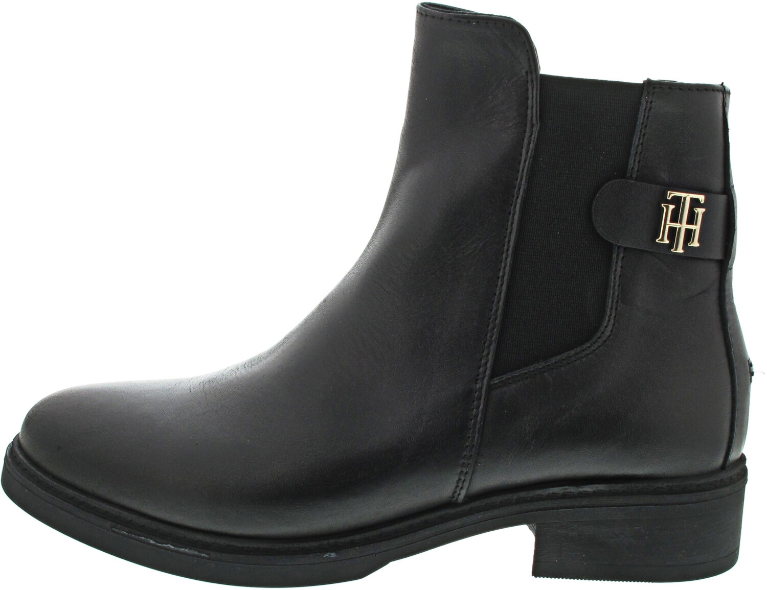 Tommy Hilfiger Monogram Plaque Leather Boots (FW0FW06749) black
