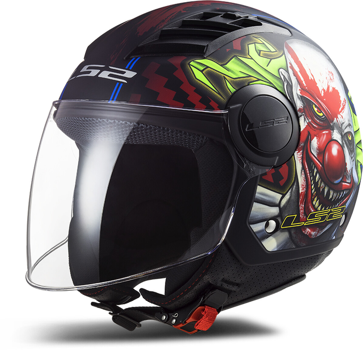 LS2 OF562 Airflow Happy Dreams mat noir/rouge