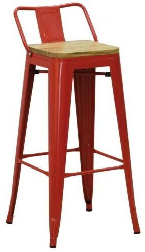 Aubry Gaspard Tabouret de bar en métal rouge