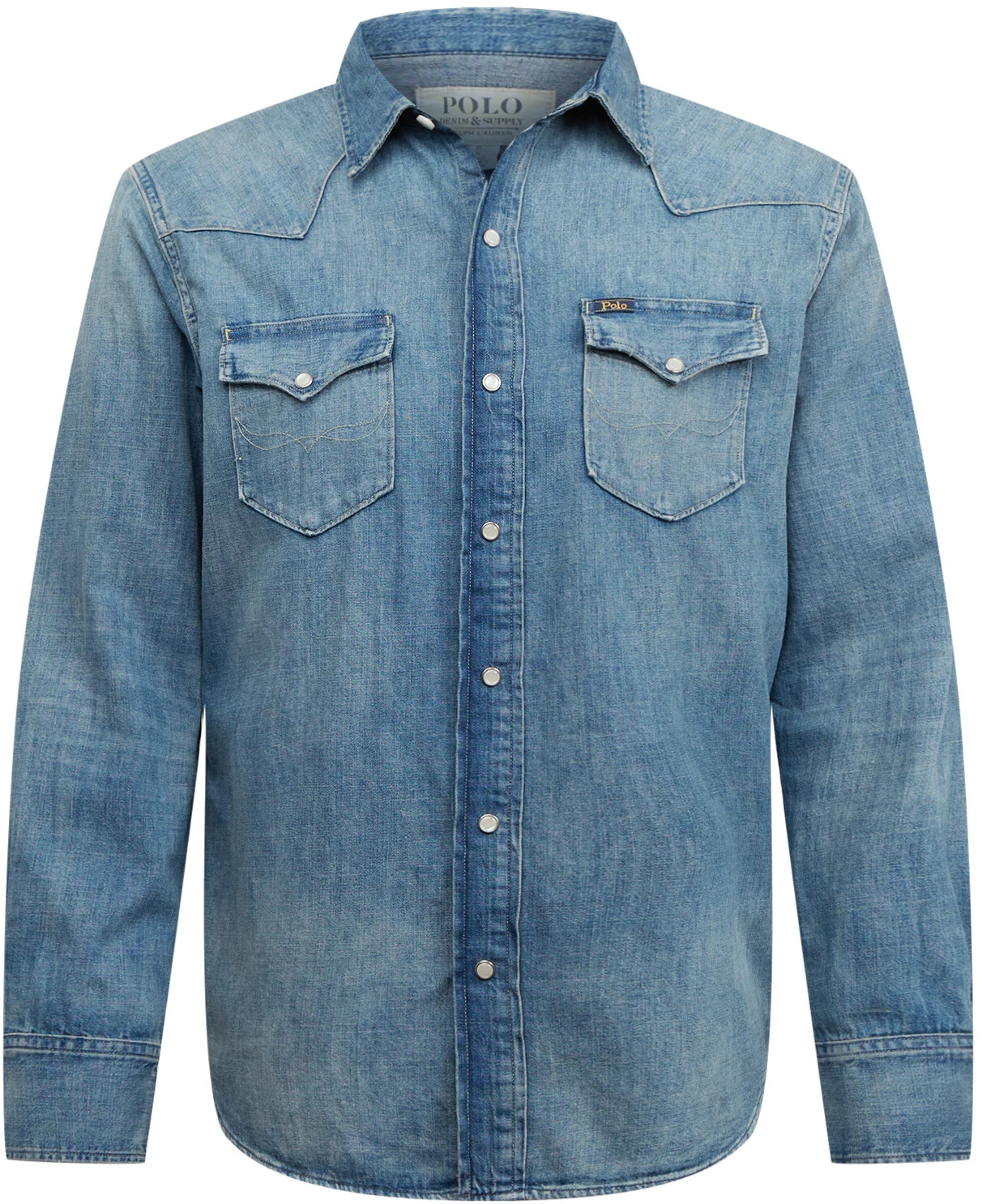 ー品販売  Denim Western Icon Lauren Ralph Polo Shirt a blue (1635539) トップス