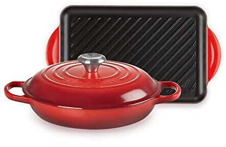 Le Creuset Set 2 pcs. Gourmet Profi Pot 26 cm with rotisserie 32 cm cherry red