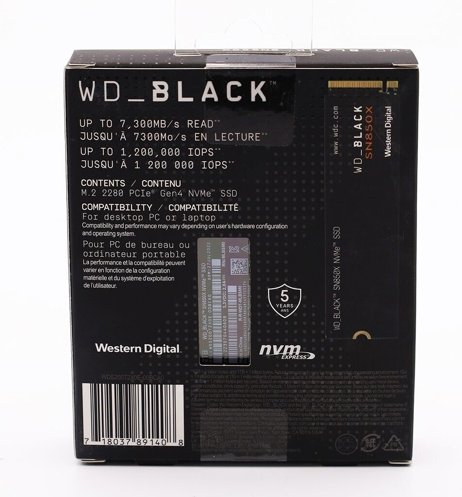 Western Digital Black SN850X 2TB a € 135,95 (oggi
