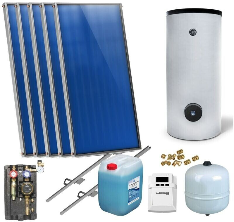 Sunex WarmwasserSolarpaket AMP 2.0 mit 5 Kollektoren & Solarspeicher