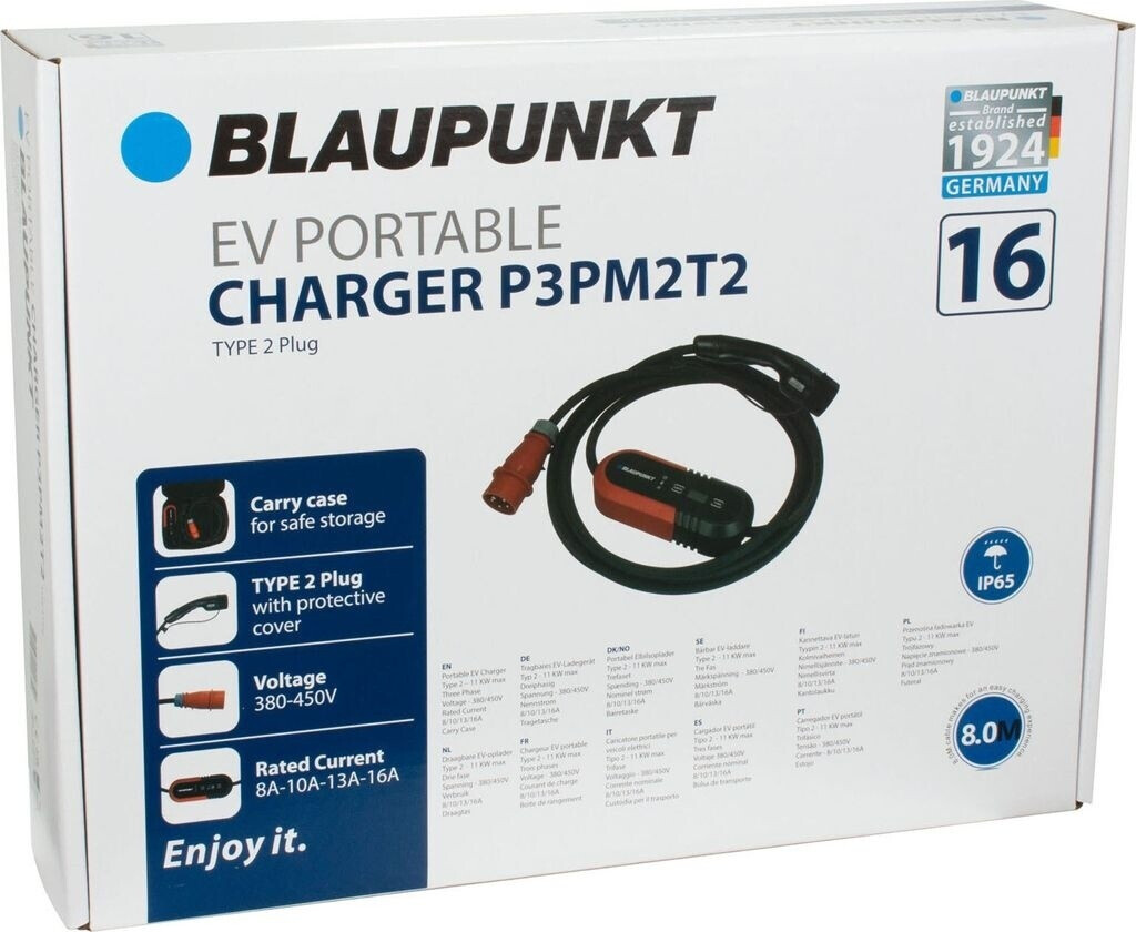 Blaupunkt Mobiles Ladegerät für Elektroauto Typ 2 8 m 6 - 16 A 3