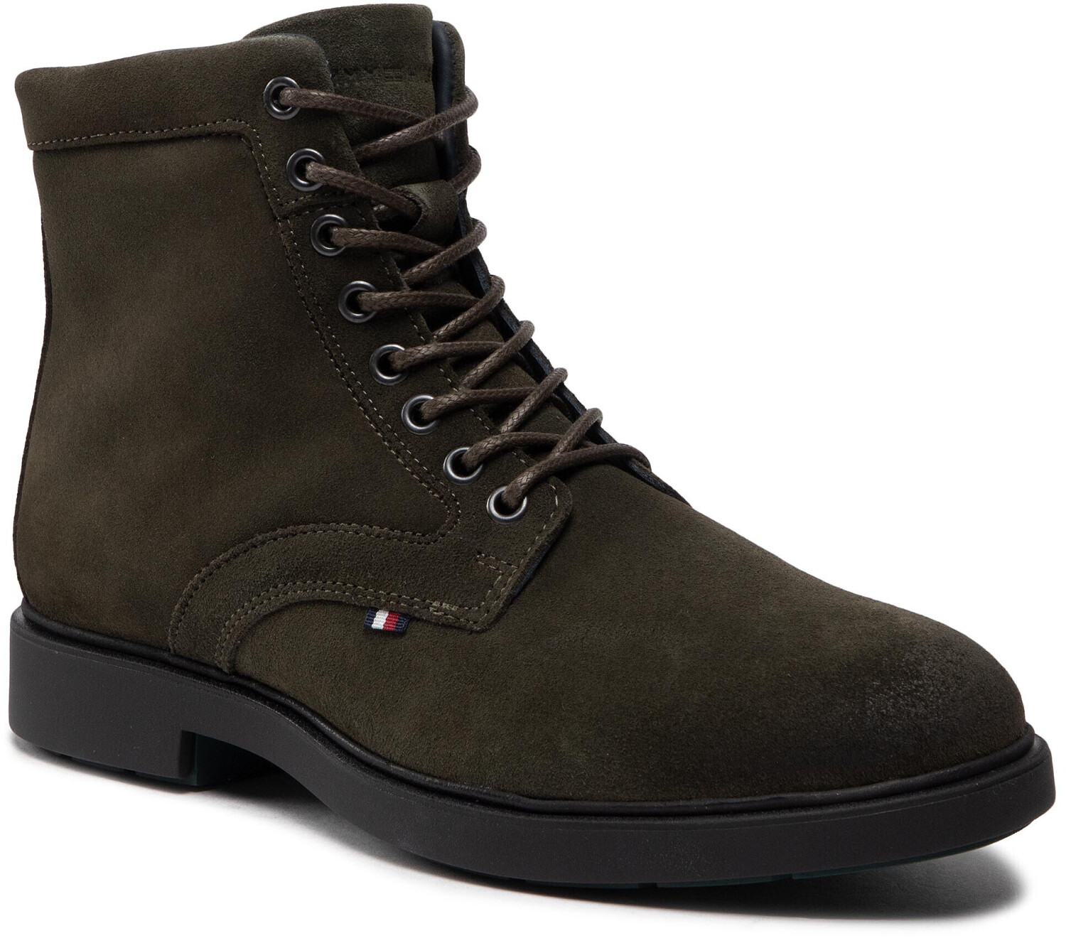 Tommy Hilfiger Elevated Rounded Suede Lace Boot (FM0FM04185) olive 