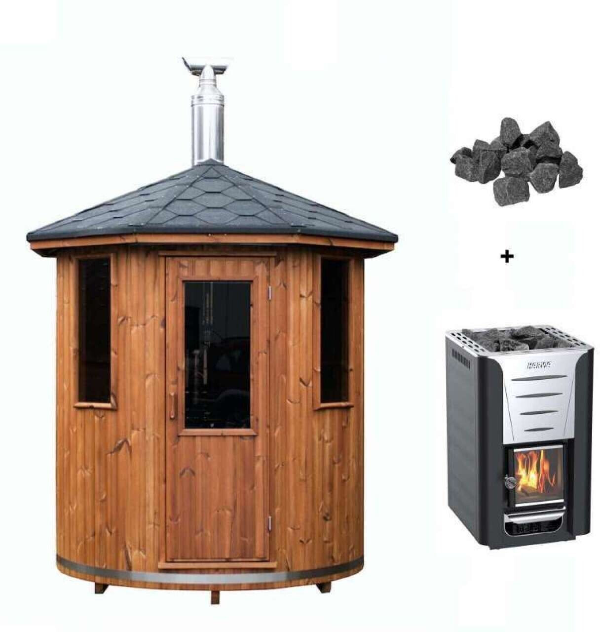 SpaDealers Barrel Sauna Ø 180 cm inkl. Harvia 20 Pro ab 7.490,00
