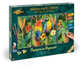 Schipper Malen nach Zahlen Meisterklasse Triptychon - Papageien im Regenwald