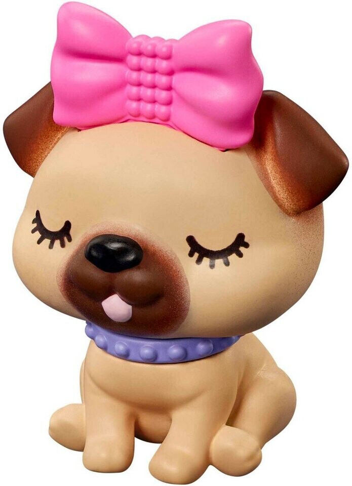 Barbie extra doll in rainbow coat with pet dog toy top