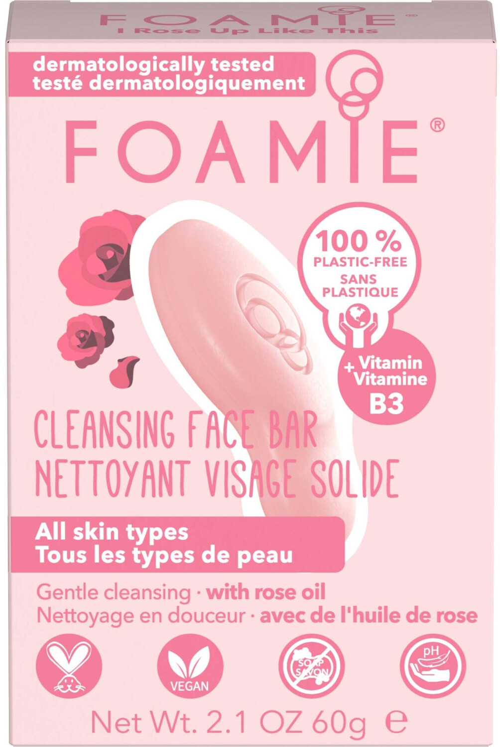 ADAMAS Gesichtsreinigungsbürste – Manueller Silikon-Pinsel, Sanftes Peeling, Für Alle Hauttypen (Rosa/Weiß)