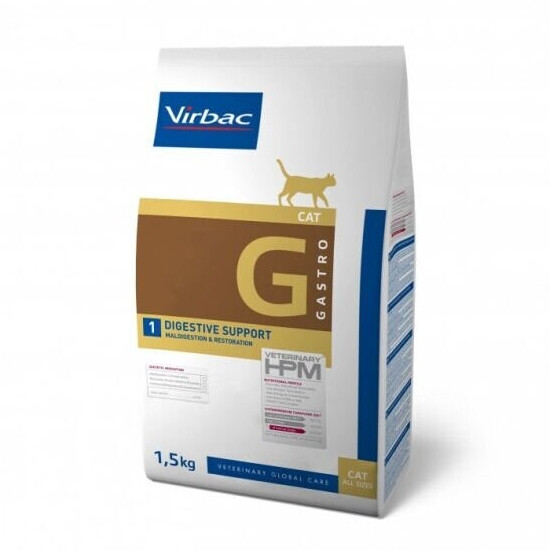 Virbac Veterinary HPM Gastro 1-Digestive Support pour chat (1,5 kg)