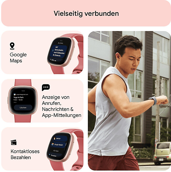 Fitbit Versa 4 Smart Watch - Pink Sand / Copper Rose Aluminum