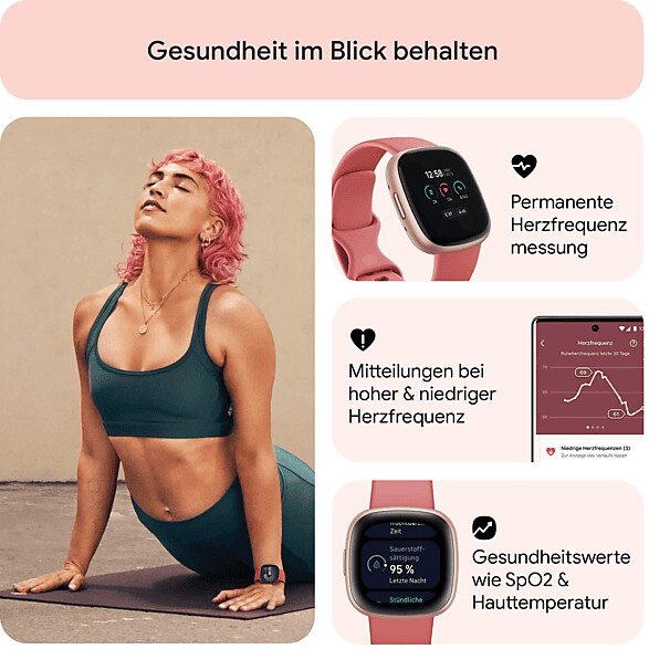 Fitbit versa peach rose gold aluminium new arrivals