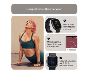Fitbit versa fitness sales watch black aluminium