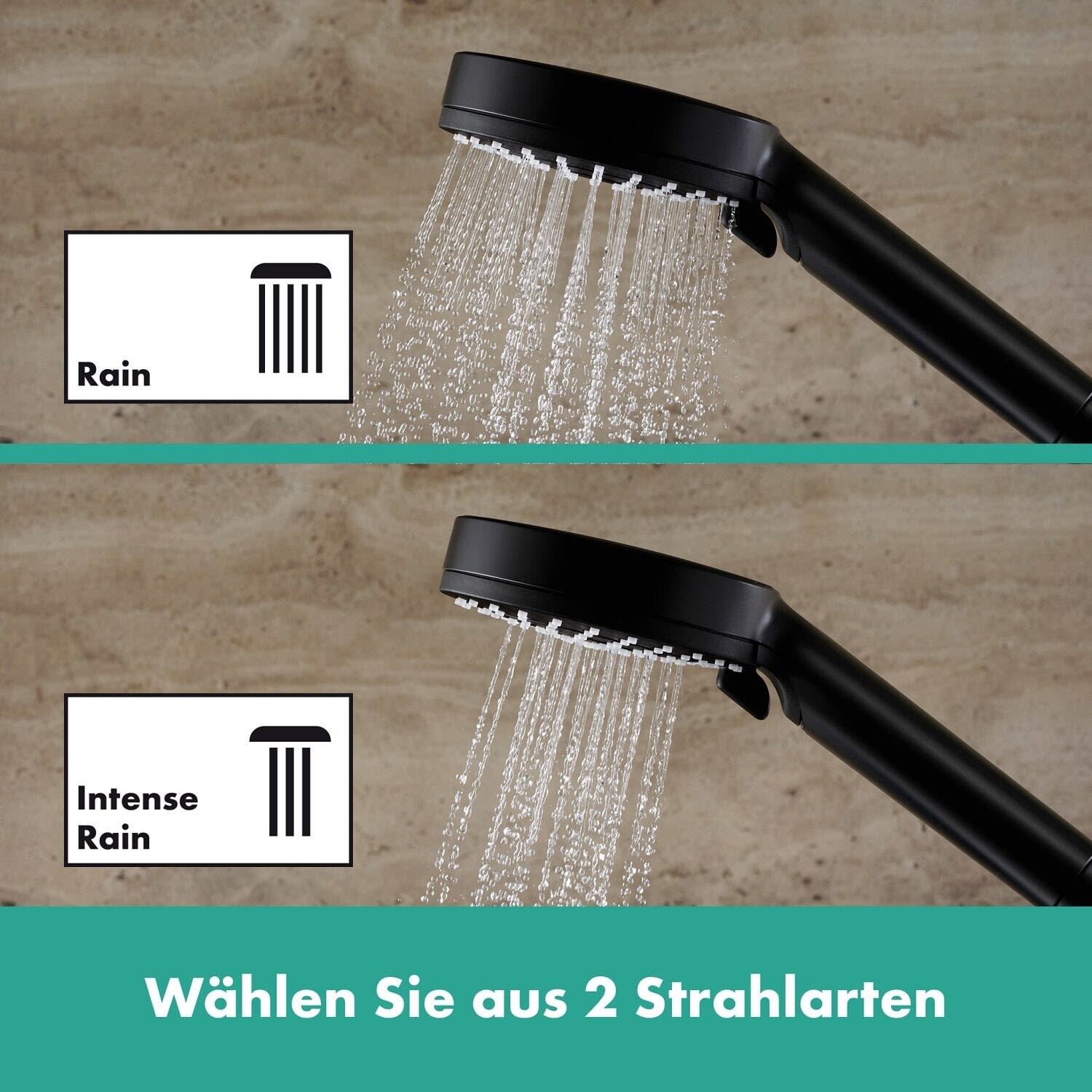 Hansgrohe Vernis Blend - Doccetta Vario, 2 Getti, Nero Opaco 26270670