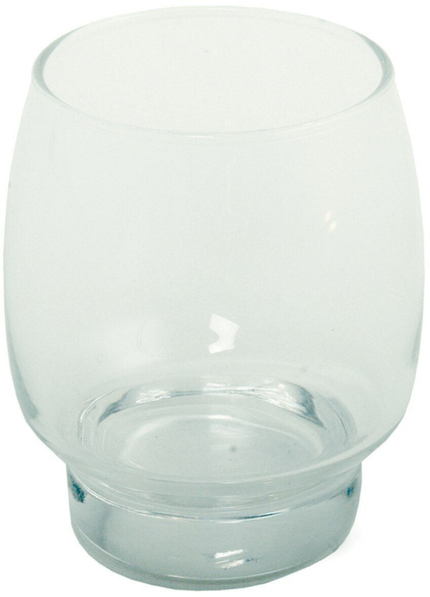 HEWI Becher Glas mit Halter System 815, Edelstahl verchromt, Glas satiniert  · 815.04.11045 · Zahnputzbecher ·