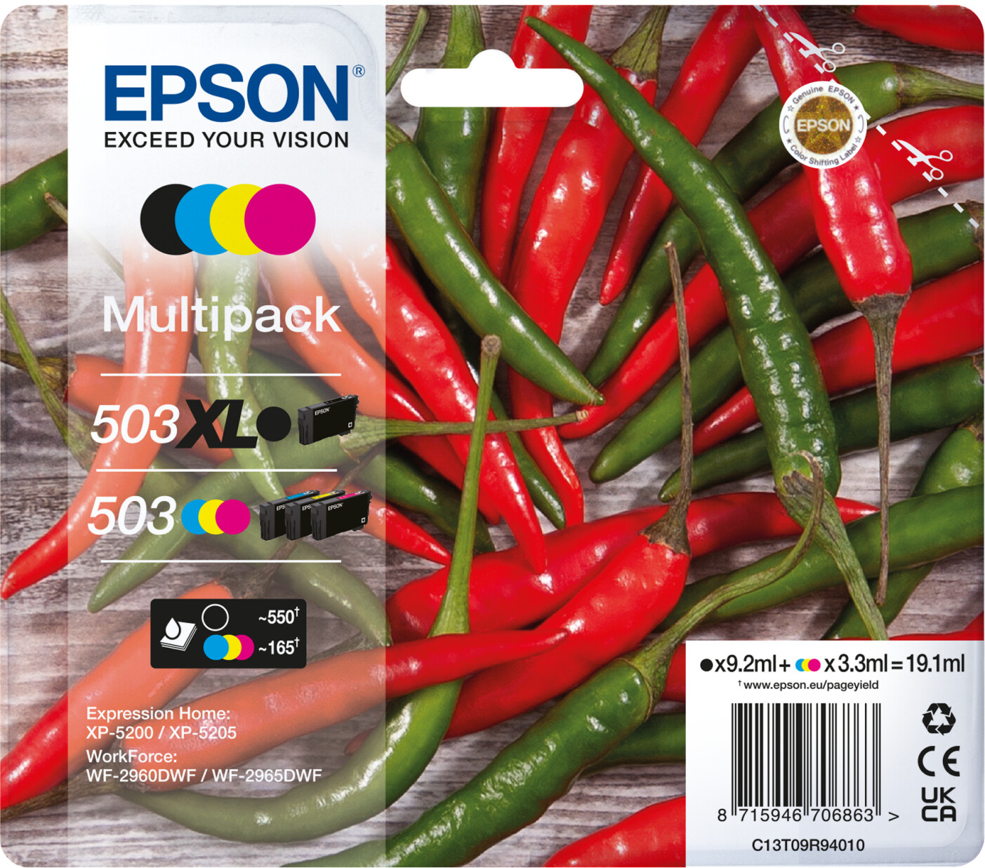 Epson 604XL Multipack - Pack de 4 - XL(noir) + Capacité standard