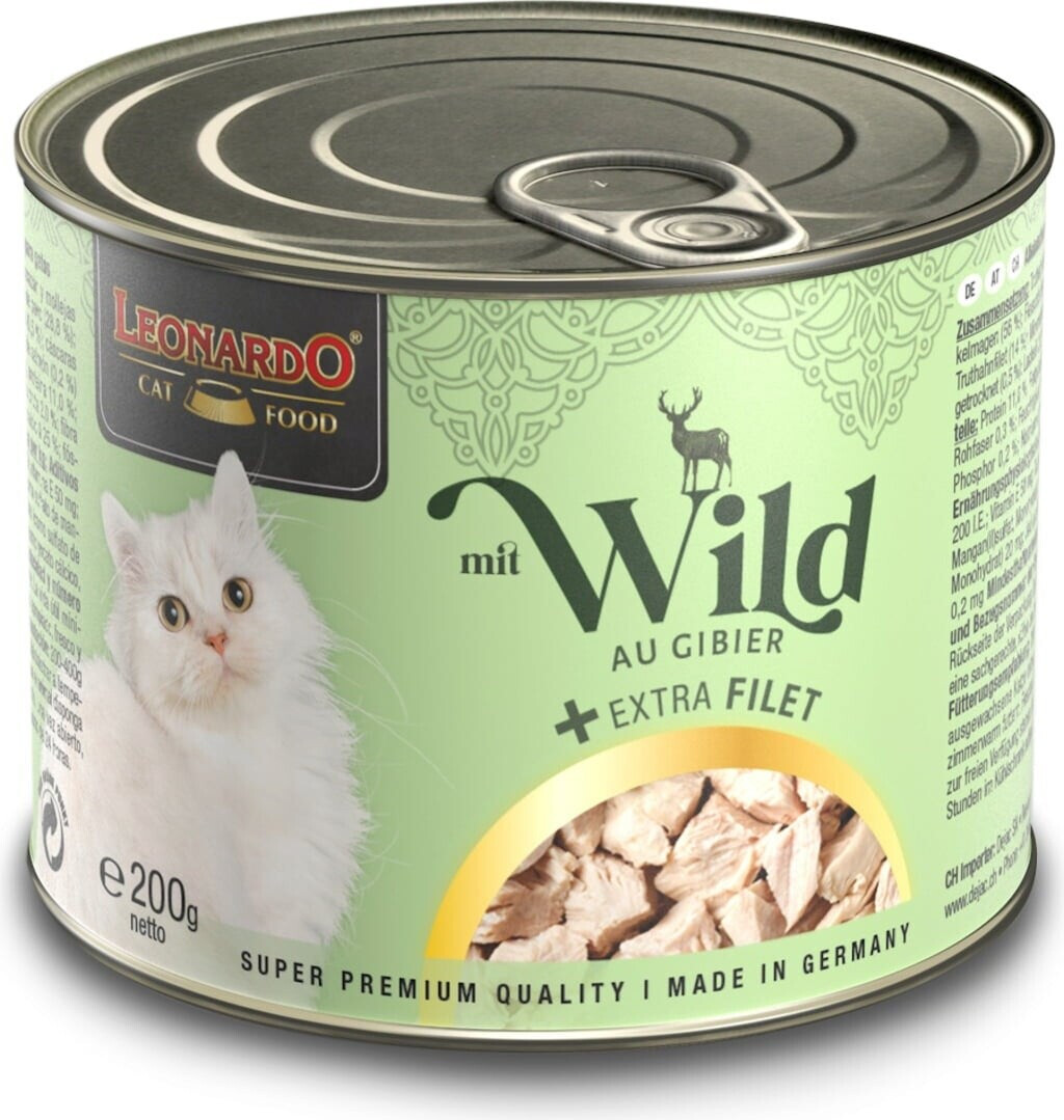 LEONARDO Cat Food mit Wild + extra Filet Katzennassfutter 200g ab 2,39