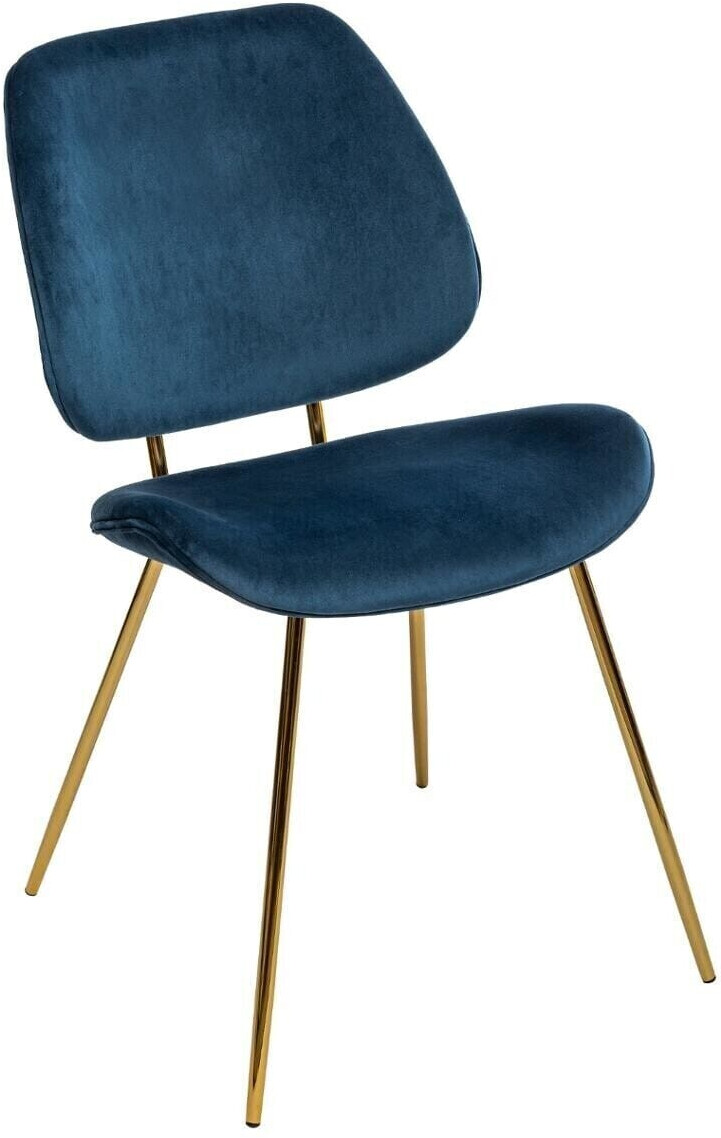 Atmosphera Chaise Slow velours bleu